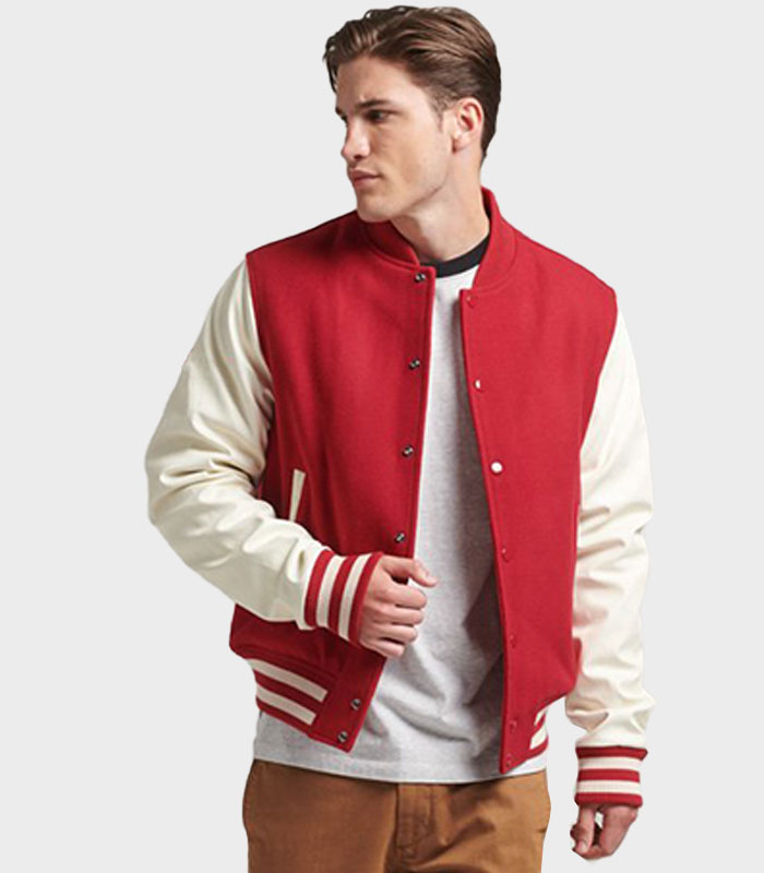 College Varsity Red Bomber Varsity Jacket